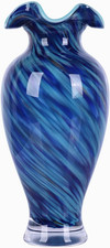 Unique Hand-Blown Blue Glass Vase for Modern Home Decor and Centerpieces