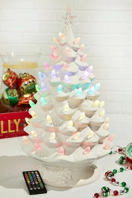 Mr. Christmas 24 in Nostalgic Ceramic Tree with RGB Lightshow - Free Shipping.