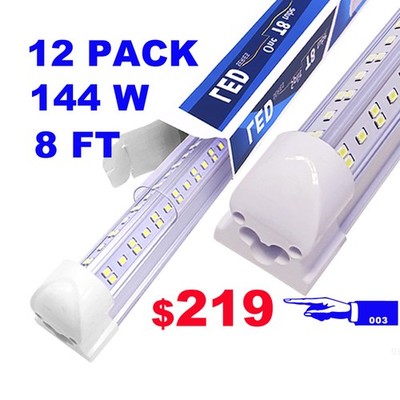 240CM 144W LEDGarage Lights Plug and Play 12Pack LED Shop Light 8Ft Strip Lights