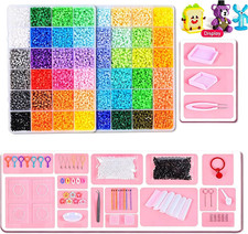 18400Psc Fuse Beads Kit, 48 Colors 2.6Mm Mini Melty Beads Set with 17 Tools, Ext