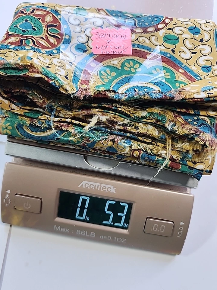 50s 60s Medallions Circles Silky Viscose Rayon Flowy Fabric 38"w X 1.7yds - Image 3 of 4