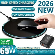 65W Wireless Fast Charger Charging Pad Dock for iPhone 17 16 15 Pro Max 14 12 11
