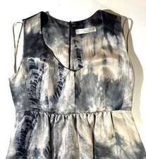 Stella McCartney Womens Sleeveless Blue and Creamy Dye100% Silk Made Italy Sz 36