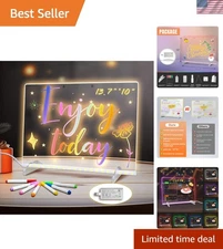 Vibrant LED Drawing Board - 13.7"x10" Acrylic Light-Up Note Board for Kids