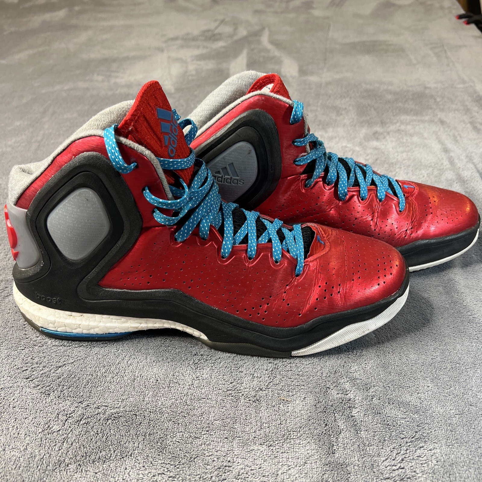 SAOLA Adidas D Rose 5 Boost C75593 Uomo Taglia 12 Scarlet Solar High Top Campione Basket