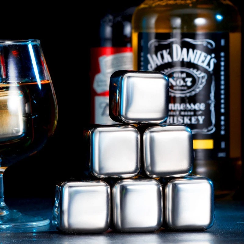 Rison Titanium Ice Cube Pure Titanium Whiskey Stones Reusable Safe Ice Cubes 4PC - Image 4 of 4