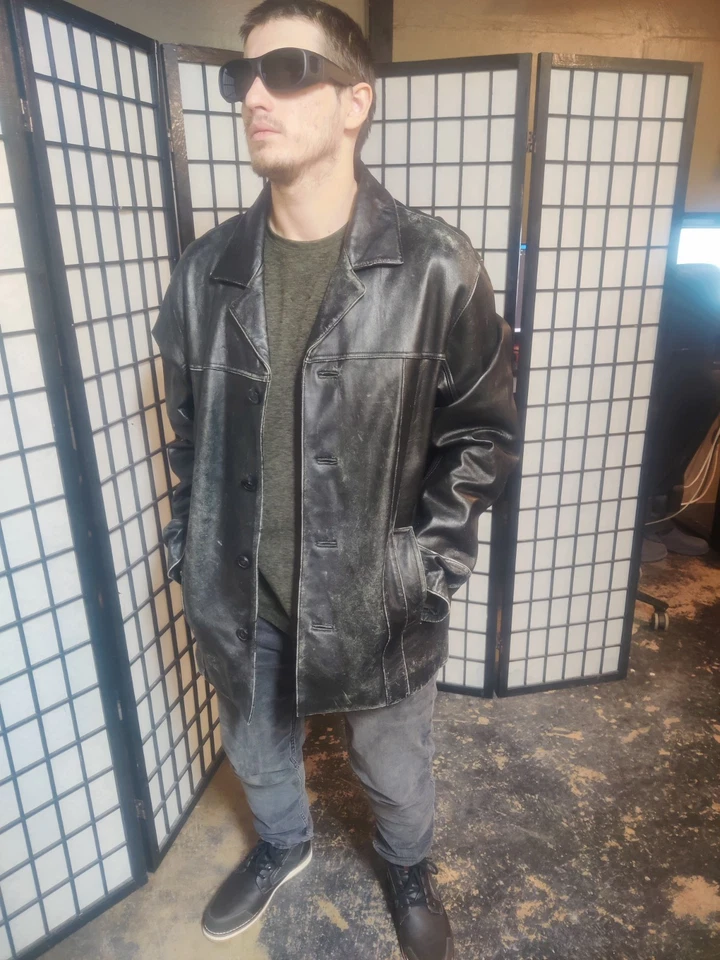 Abrigo vintage de cuero genuino M. Julian envejecido, Wilson Foto 4 de 4