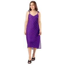 Purple Haunted Wallpaper Victorian Tie Strap Midi Slip Dress Dark Alt Gift