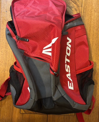 Easton Game Ready Youth Baseball Softball Backpack Red Black Equipment Bag