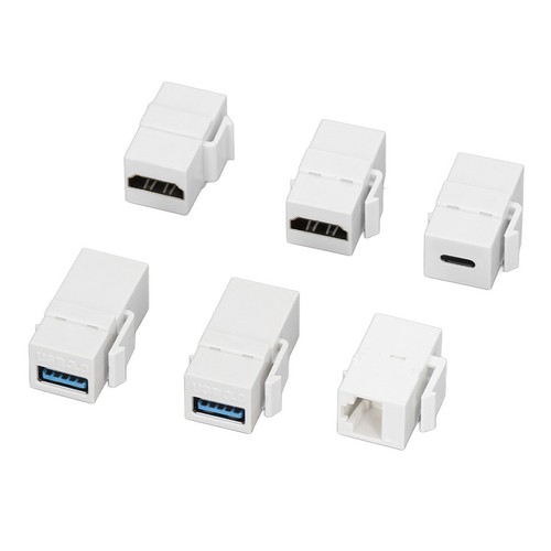6 Port Wall Plate 2xHD Multimedia Interface 2xUSB3.0 1xType C 1xCat6 Ethernet CB - Afbeelding 19 van 22
