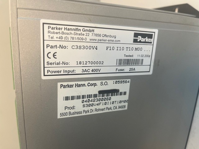 PARKER C3S300V4-F10-I10-T10-M00 COMPAX3 SERVO DRIVE 480VAC 30AMP 25KVA ...