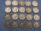 20 SILVER MERCURY DIMES WITH DATES lot 138