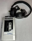 Vintage Sanyo M-G27 Portable Cassette Player AM/FM Radio Tested Sony Headphones