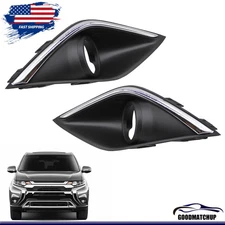Pair Front Fog Lamp Light Cover Bezel Trim For Mitsubishi Outlander 2016-2019