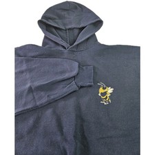 Vtg Georgia Tech Hornets Russell Athletics Hoodie Men L Blue Made USA Pockets