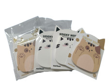 4 Self-Adhesive Sticky Note Cute Cartoon Cats Sticky Pad Memos School Supplies