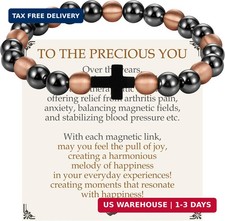 Pure Copper Magnetic Bead Bracelet for Men Women, 8mm 99.99 Solid Copper