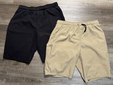 Lot of 2 HURLEY Kids Shorts - Black  Khaki - Boys size Large