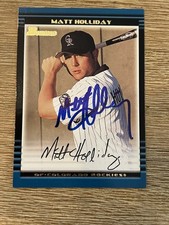 Matt Holliday Signed Autographed 2002 Bowman 287 Rockies Rookie Baseball Card. rookie card picture