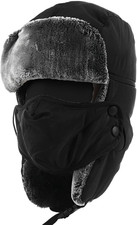 Wintermütze Herren Russische Mütze Ushanka Ohrenklappen Fliegermütze Fellmütze R