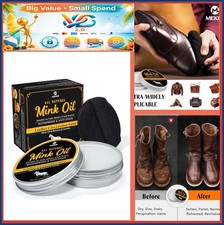 Mink Oil for Leather Boots Conditioner Waterproof Restore 3.52 oz