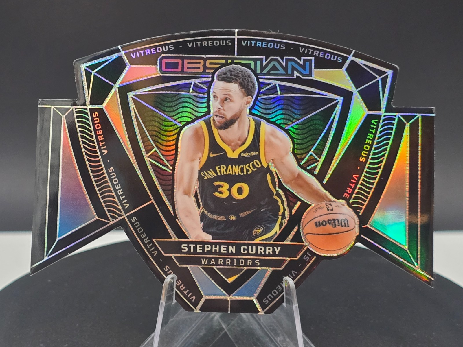 2023-24 Panini Obsidian Stephen Curry Vitreous Die-Cut Insert #7