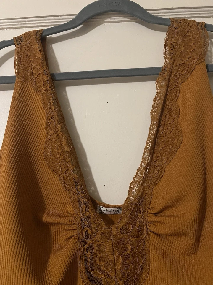 Burnt orange lace free people intimates bodysuit size large #freepeople - Image 2 of 4