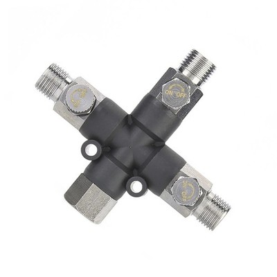 3-Way Airbrush Hose Adapters Splitter Multi Use Fittings 1/8'' Adjust Knob Valve