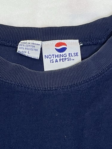 Vintage Pepsi Sweater Womens Large Blue Fleece Pullover Crew Neck 90s Oversized - Picture 3 of 7