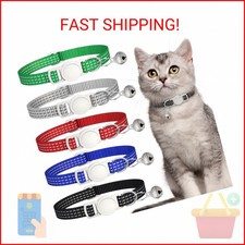5 Pack Reflective-Breakaway Cat Collars with Bells,Adjustable Small Cat Collar,I