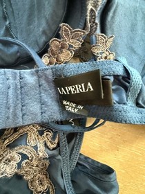 La Perla 36B (US) Navy Floral Lace Padded Underwire Bra + XS Pretty Pants Bridal