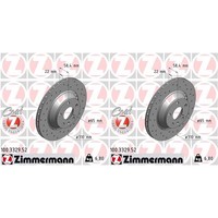 2X Zimmermann Sport Bremsscheiben 310Mm Gelocht Hinten Passend FüR Audi TT