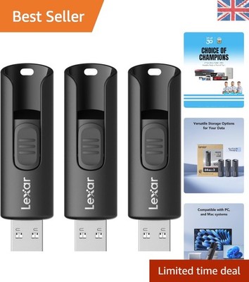 Vielseitiges 64 GB USB 3.2-Laufwerk - 3er-Pack mit schnellen Geschwindigkeiten & sicherer Verschlüsselung