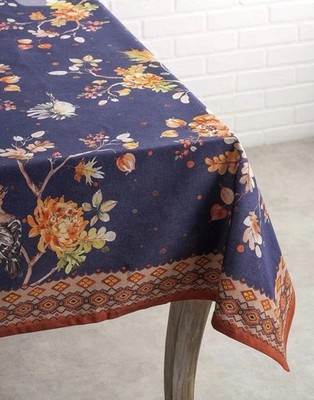 Maison D' Hermine Tablecloth 60 x108  Blue Kelim Infinity 100% Cotton Floral