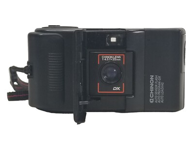 Chinon Monami Point and Shoot 35mm Film Camera Black FOR PARTS OR REPAIRS