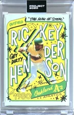 TOPPS PROJECT 2020 #129 RICKEY HENDERSON HOF by SOPHIA CHANG ** 1980 ATHLETICS