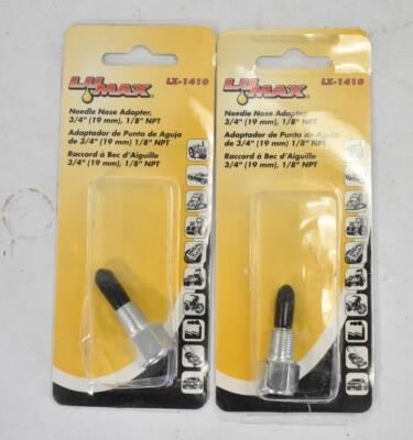 Lot of 2 LuMax Needle Nose Adapters LX-1410 3/4'' x 1/8'' NPT Thread Airgas Safety