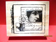 RENAISSANCE ART STAMPS COLLAGE MIXED MEDIA RUBBER STAMP WD MTD