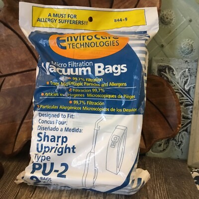 EnviroCare Vacuum Bags - Sharp Type PU-2 9 Bags Micro Filter 844-9 Enviro Care