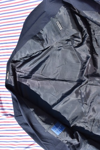 Vintage 70s Lot, Kmart Blue Plaid Double Knit Golf Sport Coat Jacket Blazer 42L - Picture 11 of 14