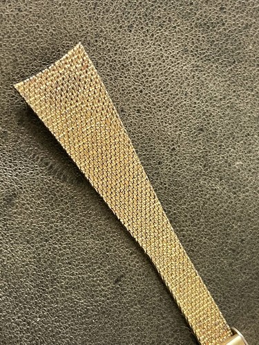 Damas Omega 10K malla llena de oro década de 1950 reloj pulsera 15mm extremos curvos - Imagen 7 de 7