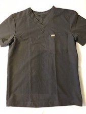 Figs Scrubs Top Small Gray Technical Collection V Neck Medical Nurse Shirt