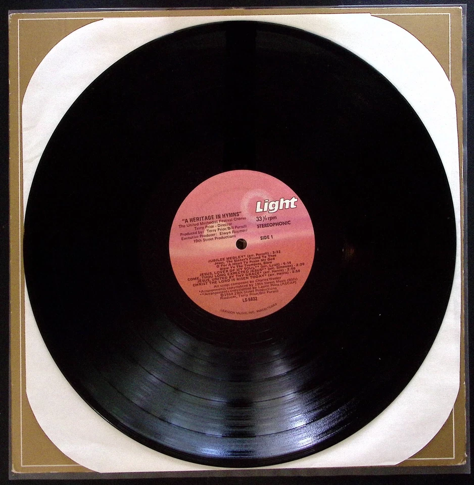 UNITED METHODIST FESTIVAL CHORUS  A HERITAGE IN HYMNS 200 YEARS  VINYL LP 184-51 - Image 3 of 4