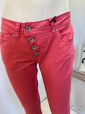 Damen Buena Vista Malibu 7/8 Hose Stretch Twill Rot Raspberry Red Slim Fit