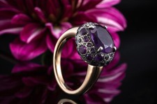Kleiner Pomellato Ring Tabou mit Amethyst Lila in Roségold Rotgold 750 Schmuck