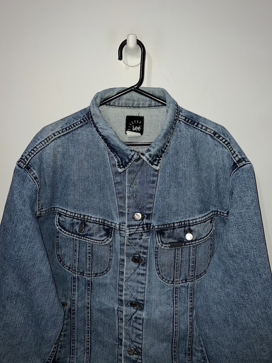 GUC Mens 80's Vintage Lee Riveted Blue Jean Denim Trucker Jacket