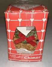 Jasco Lil' Chimer Porcelain Teddy Bear Christmas Tree Bell Ornament Original Box