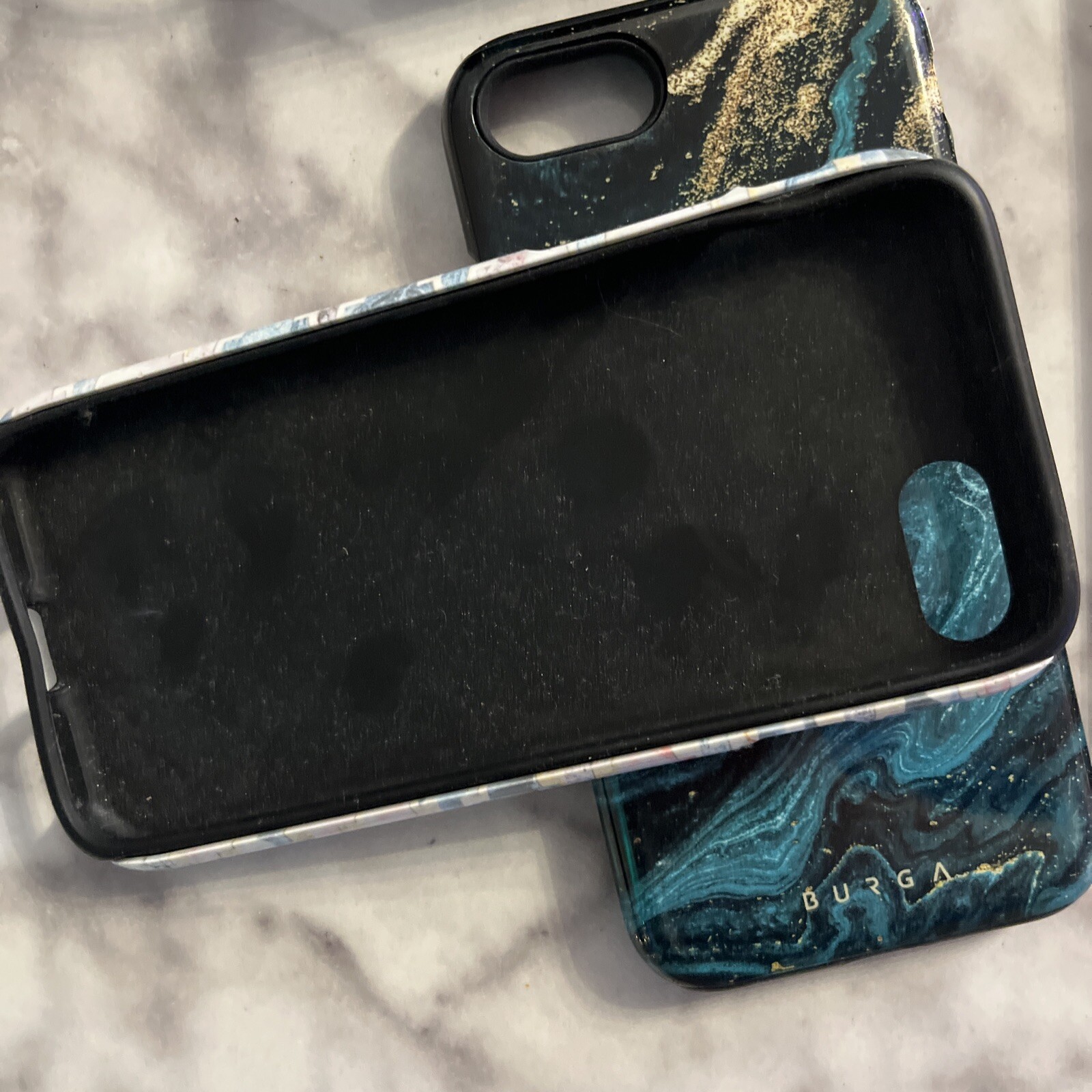 Lot of Burga Phone cases IPhone 8, SE Marble Pattern and Mophie