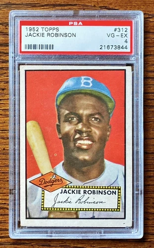 1952 Topps JACKIE ROBINSON #312 PSA 4 VG-EX! BEAUTIFUL BOLD COLORS! Dodgers HOF