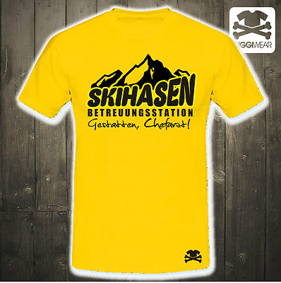 SKIHASENBETREUUNGSSTATION | SKI HASE | HASERL APRES PARTY SCHNELL SNOW FUN SHIRT